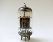 RCA 5814A vacuum tube - black plates - red meatball logo - support rods