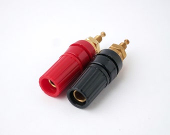 two pairs: 5 way binding posts - red & black  - gold plated hardware - very high quality