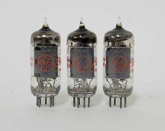 3x GE 6BJ6 vacuum tubes - new old  stock - original boxes - red silk screening - General Electric