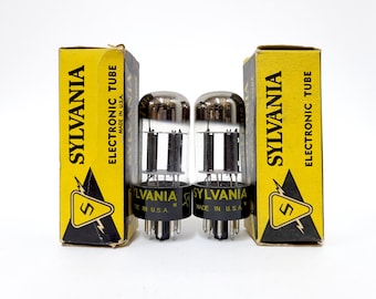 pair: Sylvania 12SL7GT vacuum tubes - tall bottle - new old stock - original boxes - excellent condition - tall boy - 12SL7 - superhero*