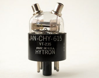 Hytron 615 vacuum tube - WWII vintage Mickey Mouse tube - World War II military transmitting tube - accepted 1944