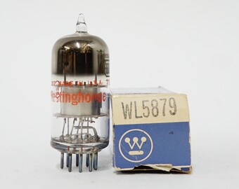 Westinghouse 5879 vacuum tube - new old stock - excellent condition - silver plate - manufactured by RCA