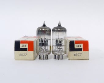 pair: ITT 6BZ7 vacuum tubes - new old stock - original boxes - excellent condition - matching date codes - made in Japan - 6BQ7 - 6BQ7A