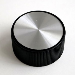Rogan 1.75" radio knob with brushed aluminum insert