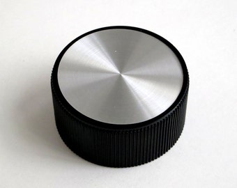 Rogan 1.75&quot; radio knob with brushed aluminum insert