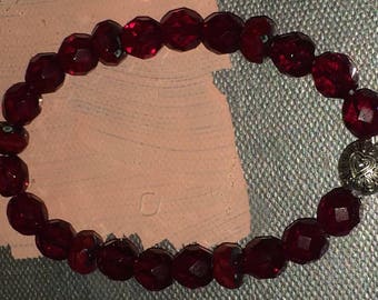 Jewelry Antique Red Bracelet Czech Glass Bead Bracelet Fire | Etsy