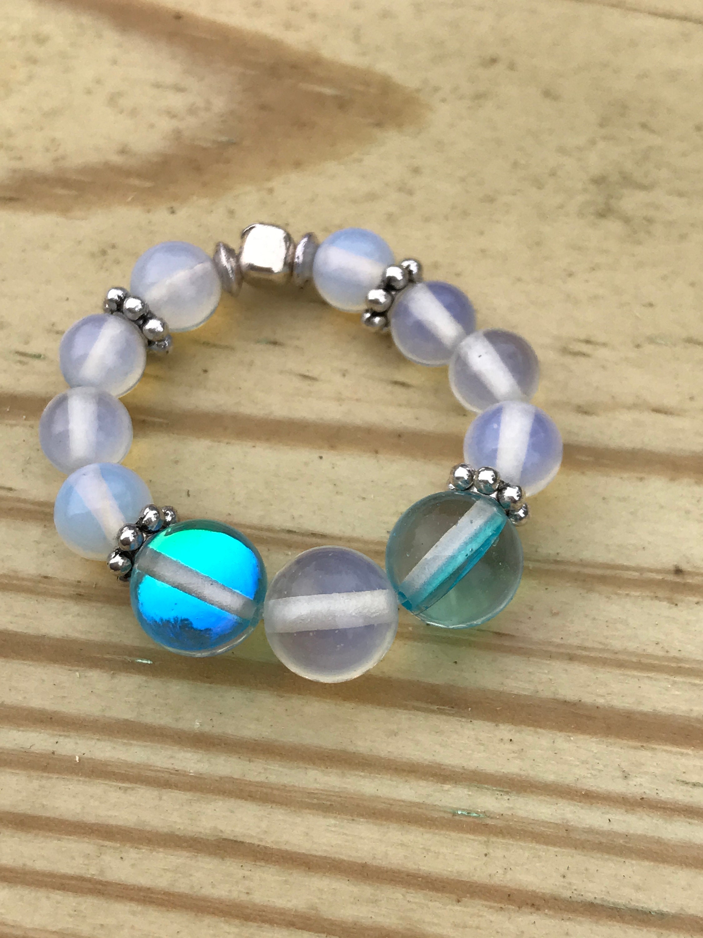 Aura Quartz Opal Quartz Throat Chakra Healing Ring Relaxing Etsy Canada