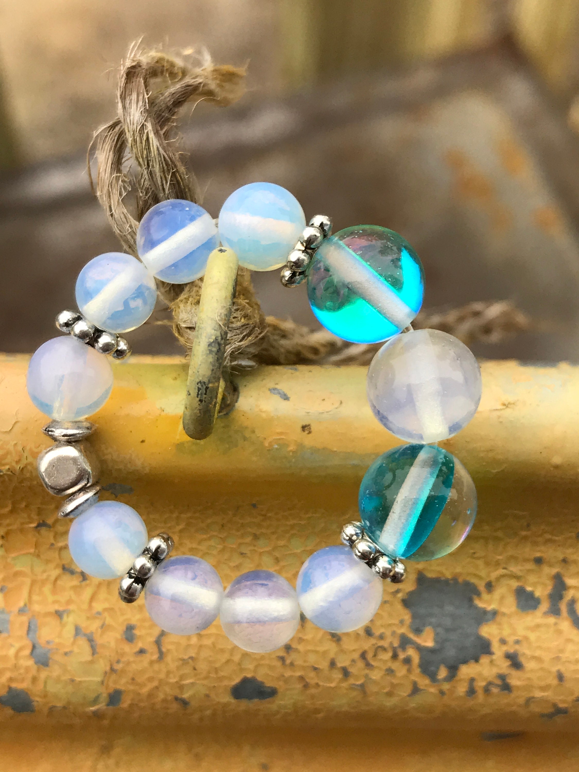 Aura Quartz Opal Quartz Throat Chakra Healing Ring Relaxing Etsy Canada