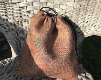 Bag Beach Printed Burlap Beach Bag, Beach Tote, Cute Small Cinch Beach Tote. Printed Floral Burlap. Personal Beach Bag. Burlap Bag.