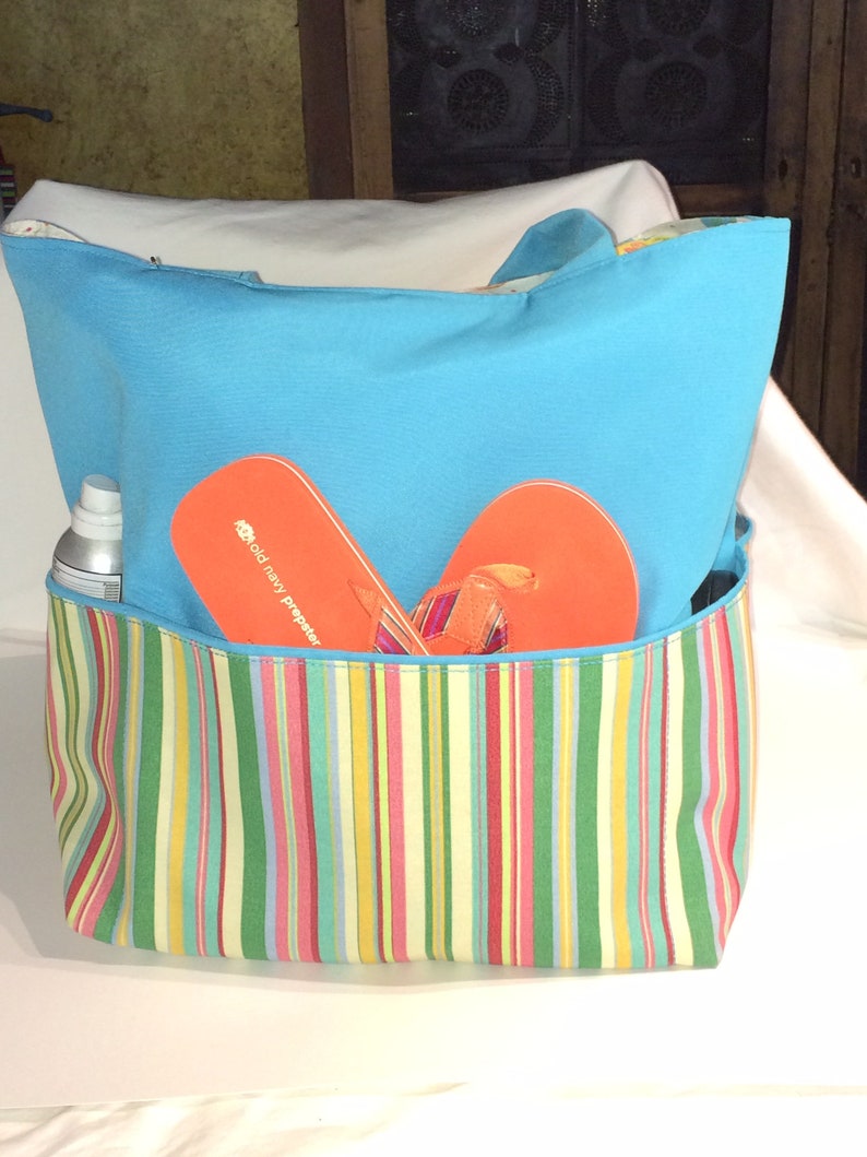 Tote Bag Travel Tote Travel Patio Stripe Tote Extra Large Etsy
