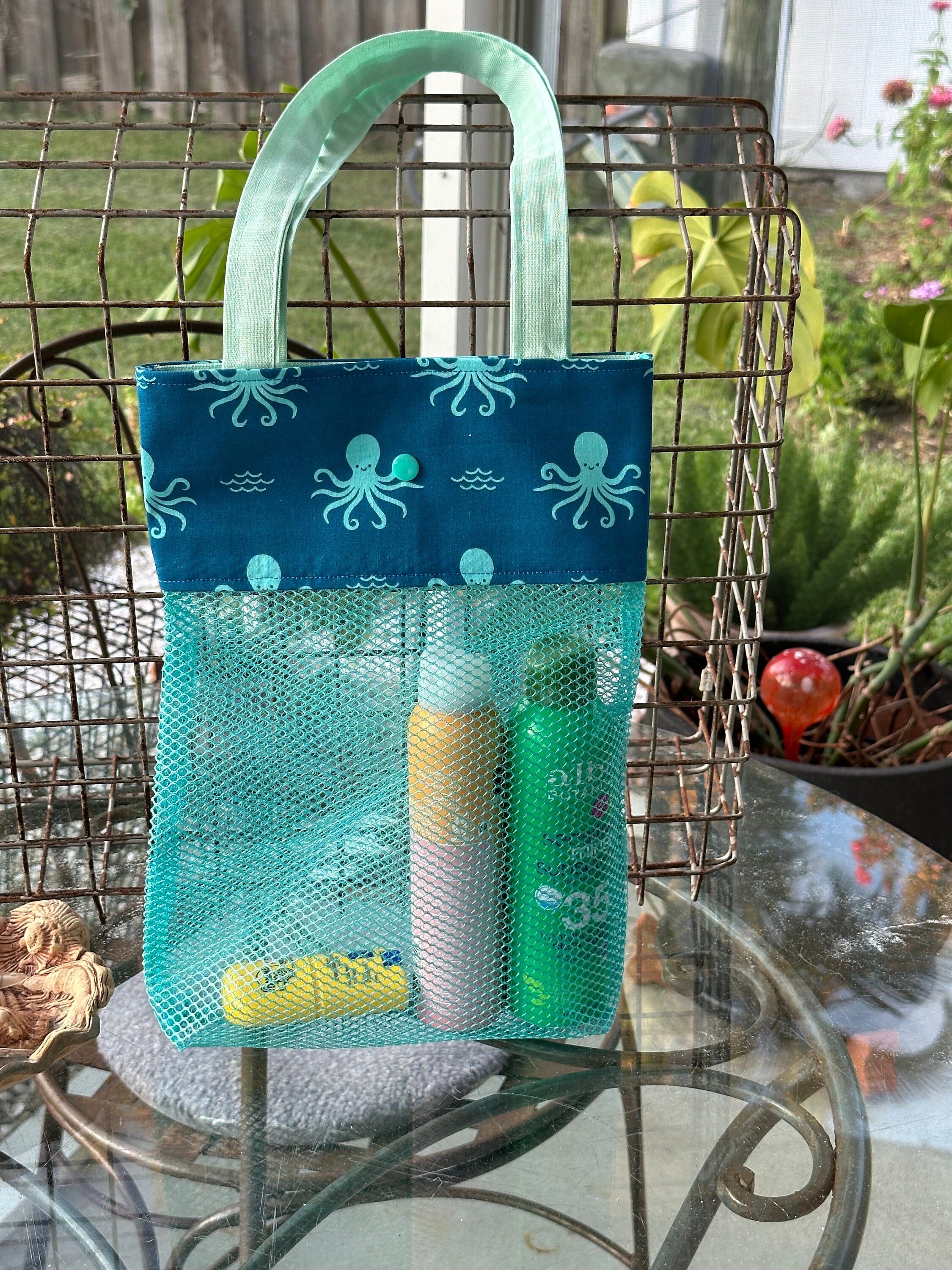 Large Mesh Storage Bag Mesh Sea Shell Bag Sea Glass Collection Etsy