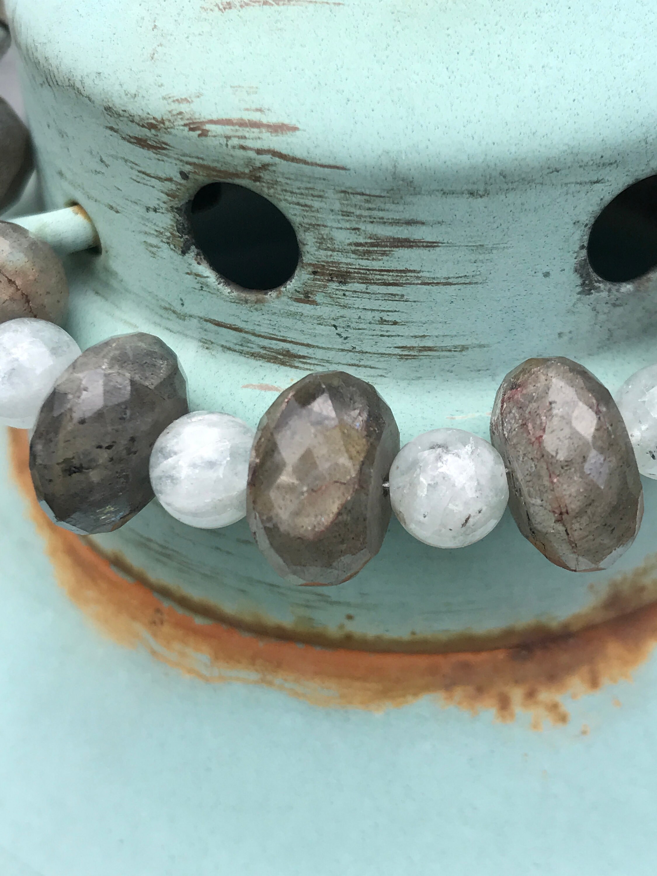 Aries Birthstone Aquamarine Water Bead Bracelet Aquamarine Birthstone