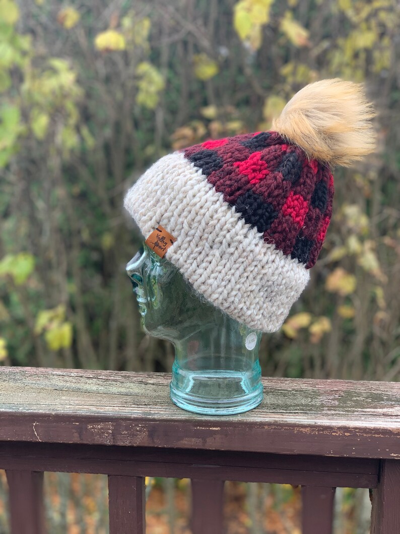 buffalo plaid toque