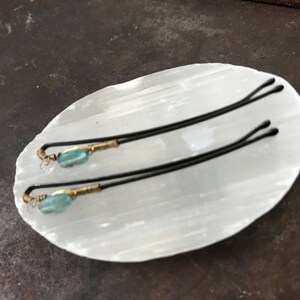 Aquamarine genstone hairpins image 5