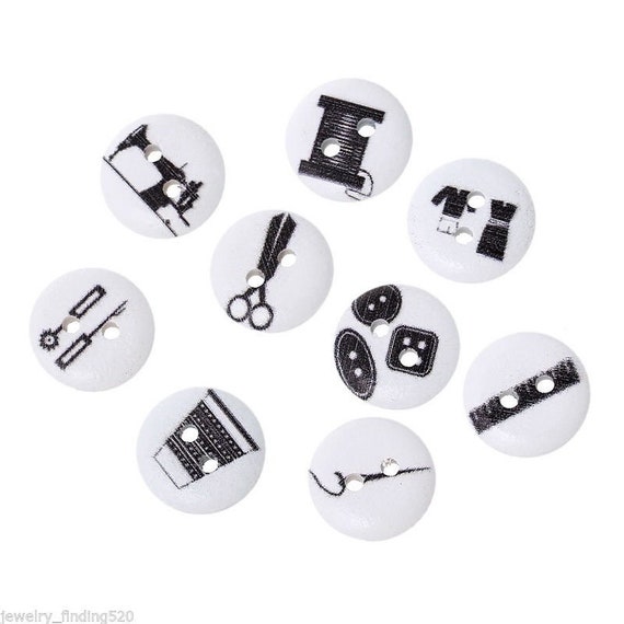childrens knits, 10 x painted white wood 15mm buttons with cute zebra design