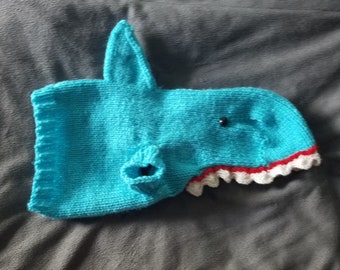 Hand Knit Shark Costume for Small Cats, Kittens, or Very Small Dogs
