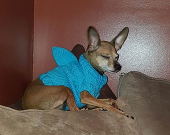 Hand Knit Shark Sweater for Kittens, Small Cats, and Very Small Dogs