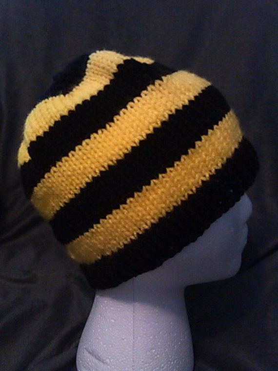 Hand Knit Black and Yellow Striped 