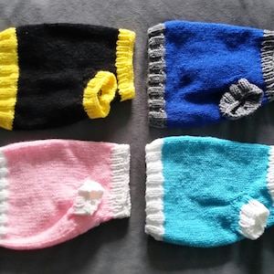 Hand Knit Two Color Sweater for Cats or Small Dogs - Multiple Colors Available