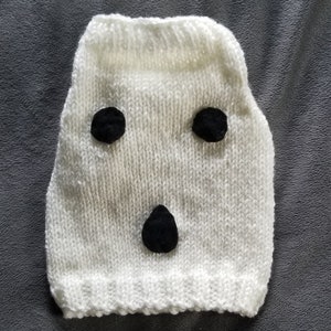Hand Knit Ghost Sweater for Kittens, Small Cats, and Very Small Dogs
