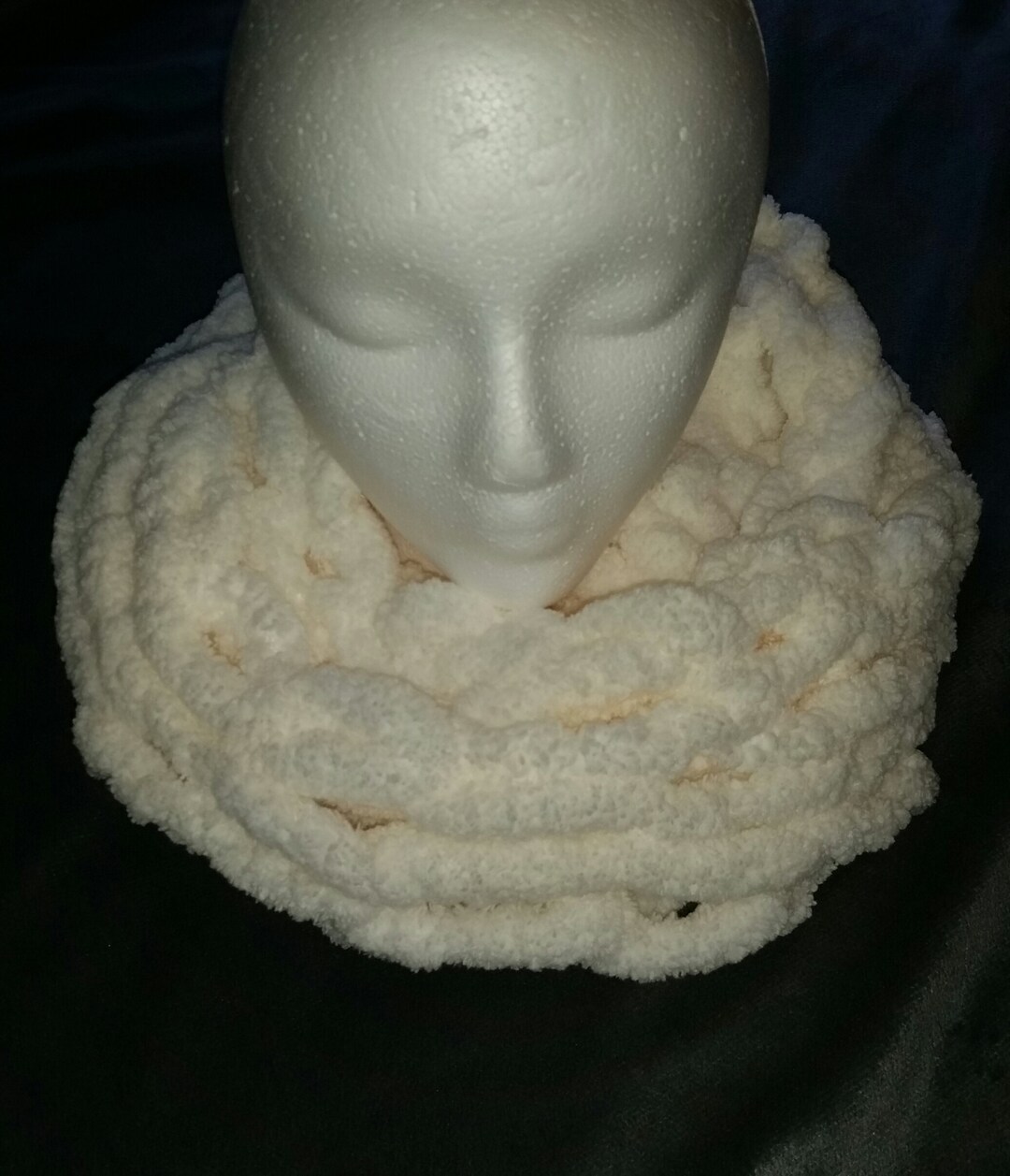Arm Knit Cream Chenille Cowl - Etsy