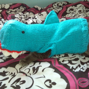 Hand Knit Shark Costume for Cats or Small Dogs- Multiple Colors Available!