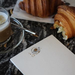 6pc 'Café' Note Card Set Watercolour - Hand Painted Design