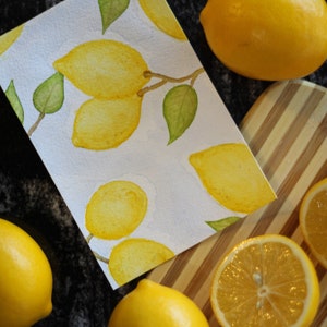Aquarelle 'Lemons' Postcards - Design peint à la main