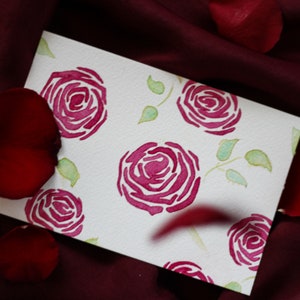 Aquarelle 'Roses' Cartes postales - Design peint à la main