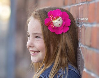 Pink Felt Flower....Hair Accessories...Flower Clip