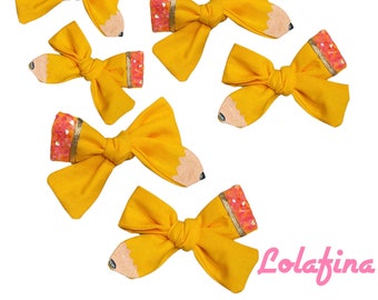 Pencil bows, back to school, school bows