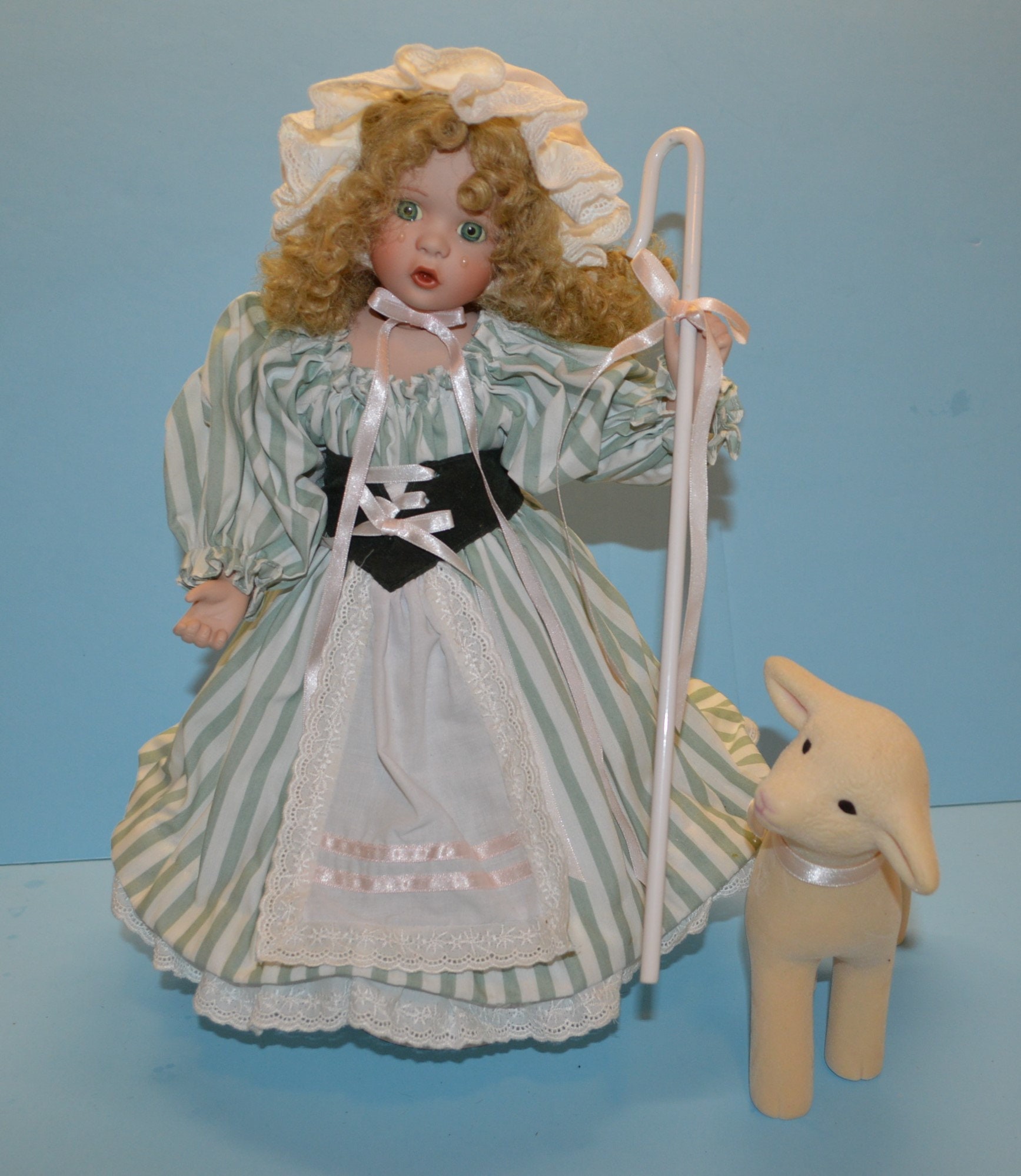 Vintage Mary Had a Little Lamb Porcelain Doll - Etsy