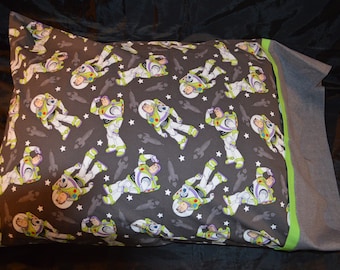 Buzz Lightyear from Toy Story Bedding Options Including Standard/Queen and Toddler Sized Pillowcases & Fitted Sheet
