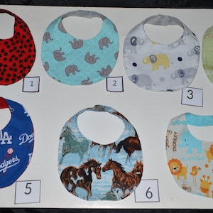 Dribble Bibs -  Generic for Girls or Boys - 9 Bibs to Choose From