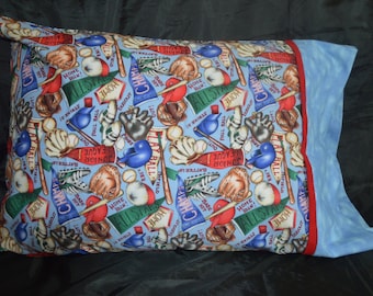 Baseball Themed Standard Size Pillow Case