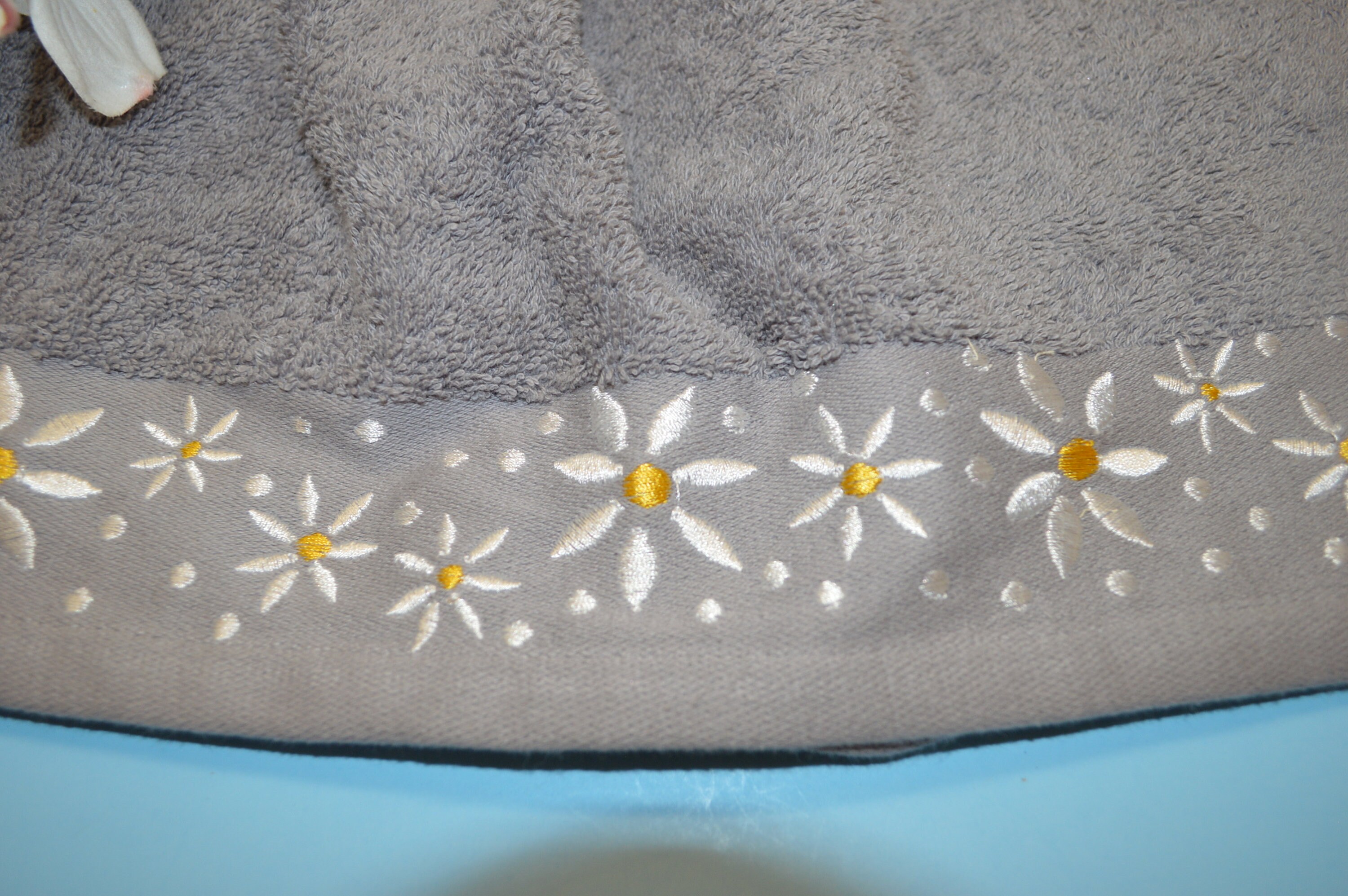 Gray Daisy Double Hanging Kitchen Towel Etsy UK