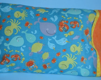 Sea Creatures Toddler/Travel & Standard Sized Pillowcases