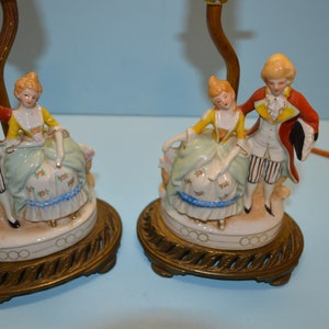 Price Reduction: Vintage Victorian Style Porcelain Couples Accent Lights - Set of 2