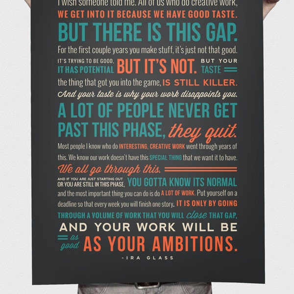 18 "x 24" Ira Glass citar en creatividad impresión