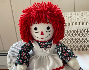 Christmas Doll 20 inch Raggedy Ann Handmade Personalized Custom Doll