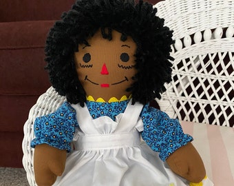 African American Raggedy Ann You Are My Sunshine Doll 15 inch Traditional Personalized Handmade in the USA Custom Doll Small Doll