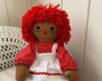 25 inch Raggedy Ann African American Red Haired Doll Custom Handmade Personalized