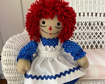 Biracial 15 inch Raggedy Ann doll Handmade Custom Personalized