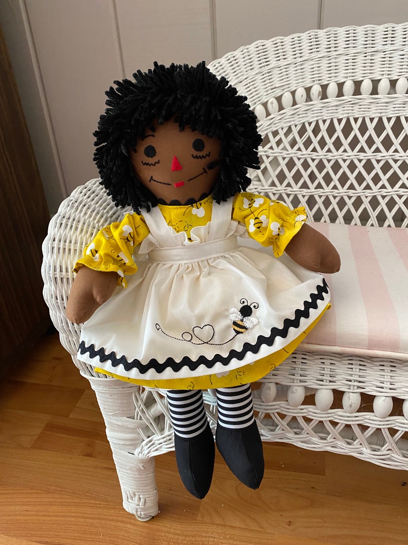 15 Inch African American Bumble Bee Raggedy Ann Doll Handmade - Etsy