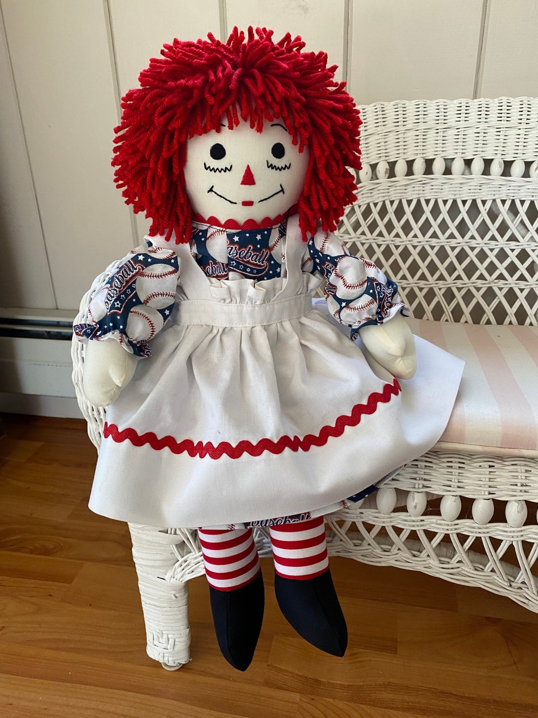 20 Inch Baseball Dress Raggedy Ann Handmade Doll Personalized Made in ...