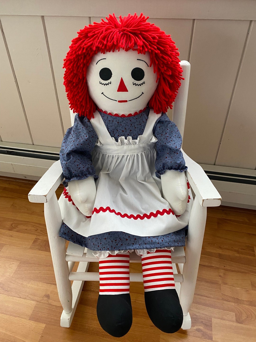 36 Inch Large Raggedy Ann Doll Traditional Blue Dress Handmade Doll Etsy