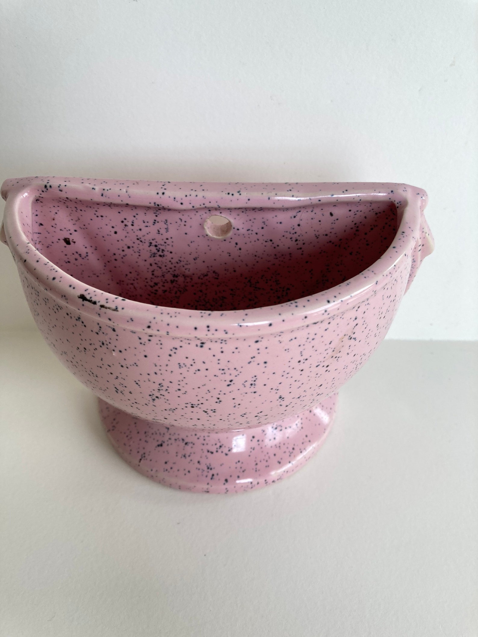 Vintage Mccoy Urn Wall Pocket / Pink Speckled Mccoy Planter Etsy