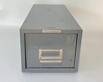 Midcentury Metal Card File / Vintage Metal Card Catalog