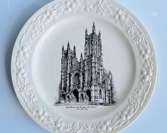 Cathedral of Saint John the Divine / Antique Collectible Plate / New York City