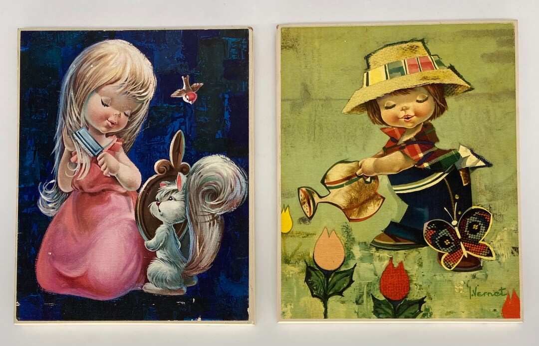 Vintage Pair of German Art Prints / Children Art / Etsy
